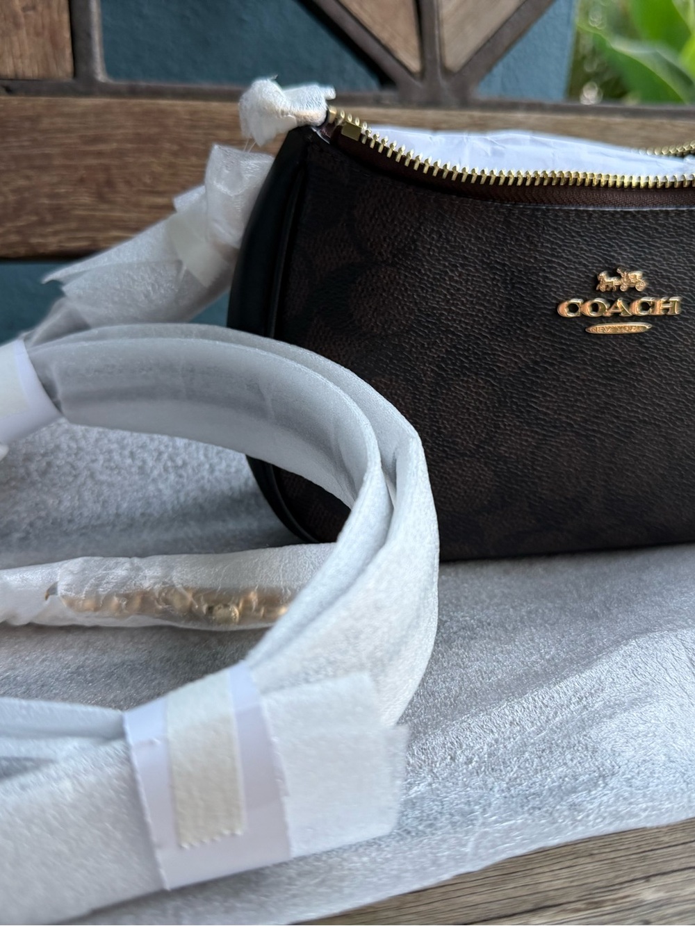 Coach Brown Signature Mini Crossbody with Gold Hardware - Picture 3 of 11